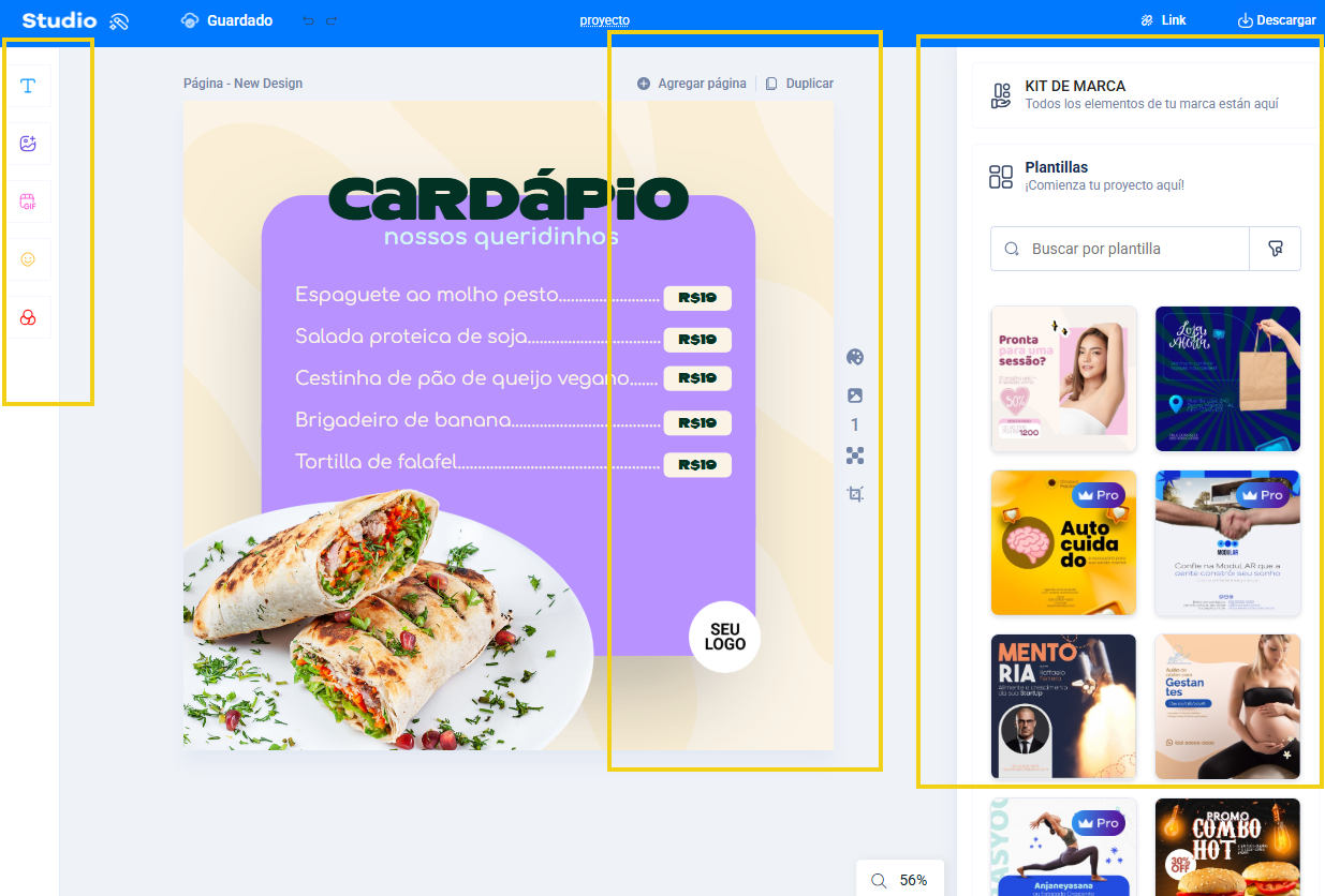 Imagen mostrando un ejemplo del editor