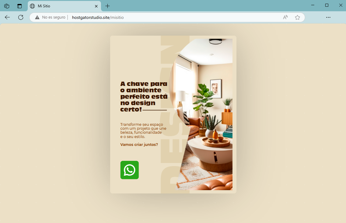 Navegador mostrando la plantilla creada con la URL generada