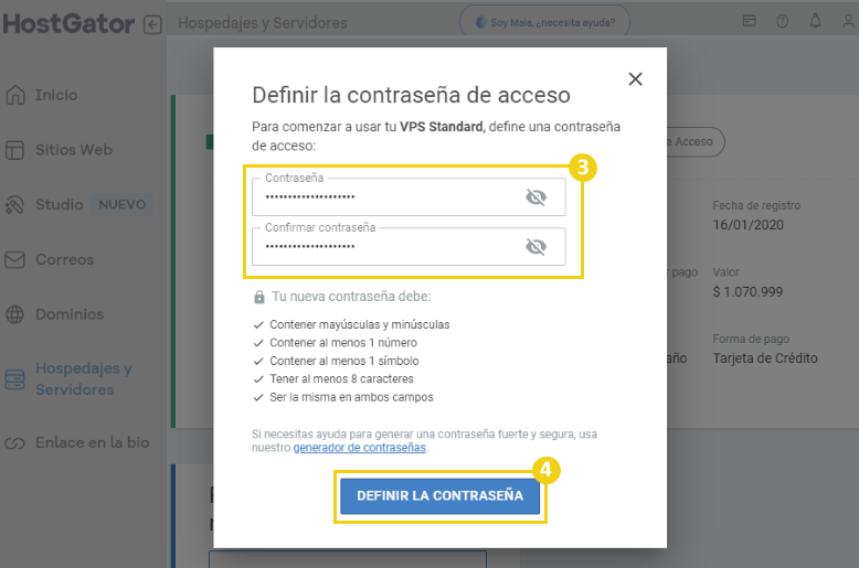 imagem mostrando como definir la contraseña de acesso root