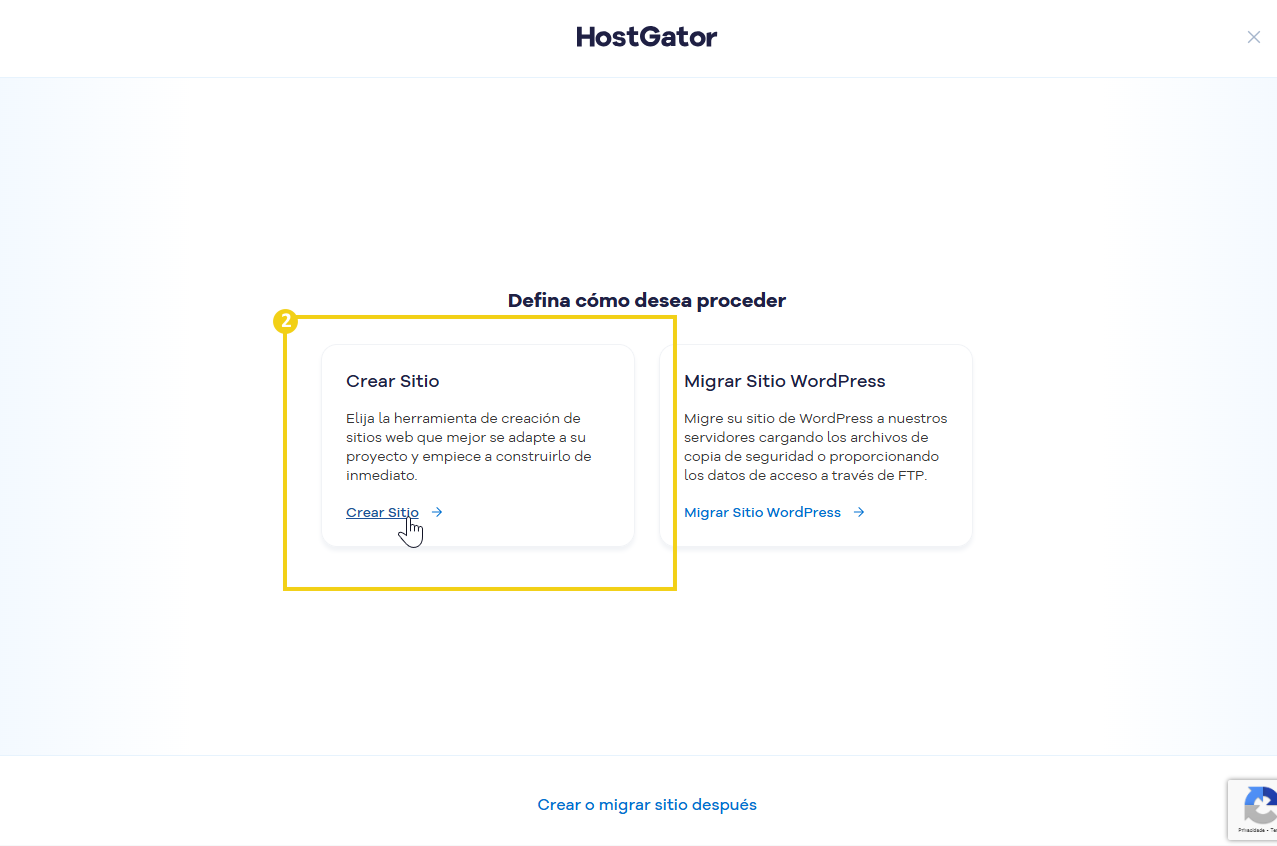Instrucciones para crear un sitio web o migrar un sitio web de WordPress en el panel de administración de alojamiento en HostGator.