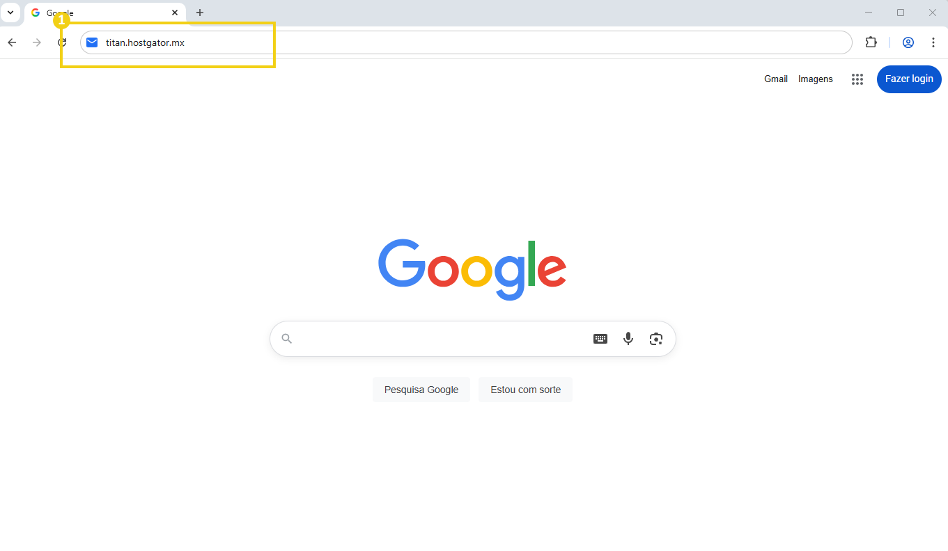 La imagen muestra el navegador Chrome con el enlace de correo electrónico de Titan en el navegador.