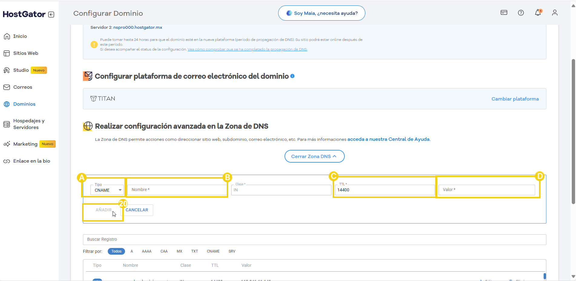 dominio en Office 365