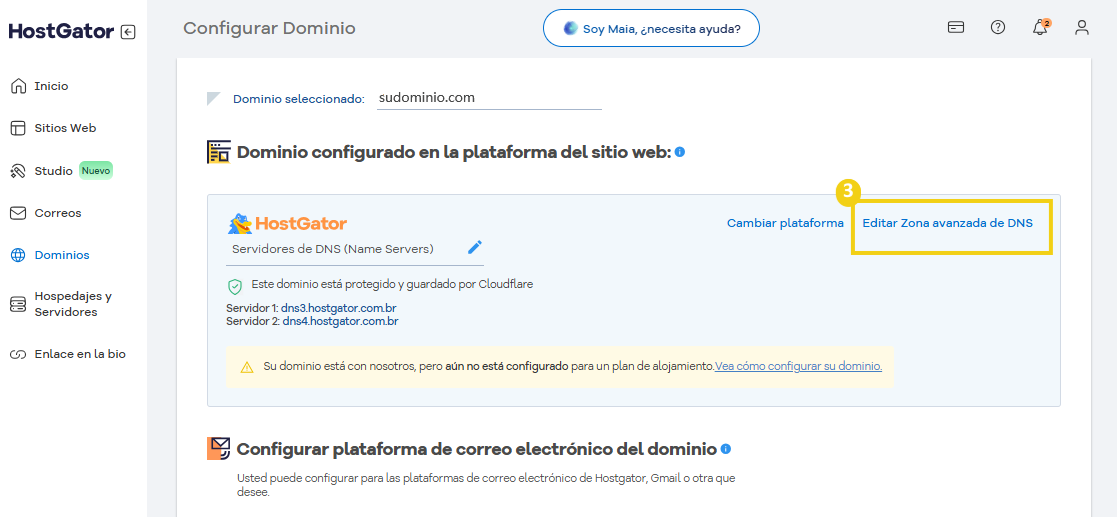 configuracion de dominio