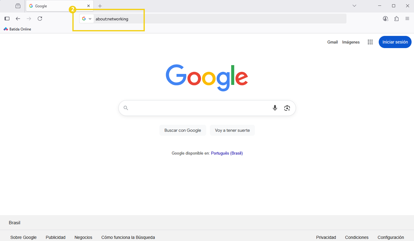 Imagen de una pantalla de computadora que muestra el navegador con la barra de búsqueda de Google abierta y la palabra "aboutnetworking" escrita en la búsqueda, simbolizando la búsqueda en Internet.