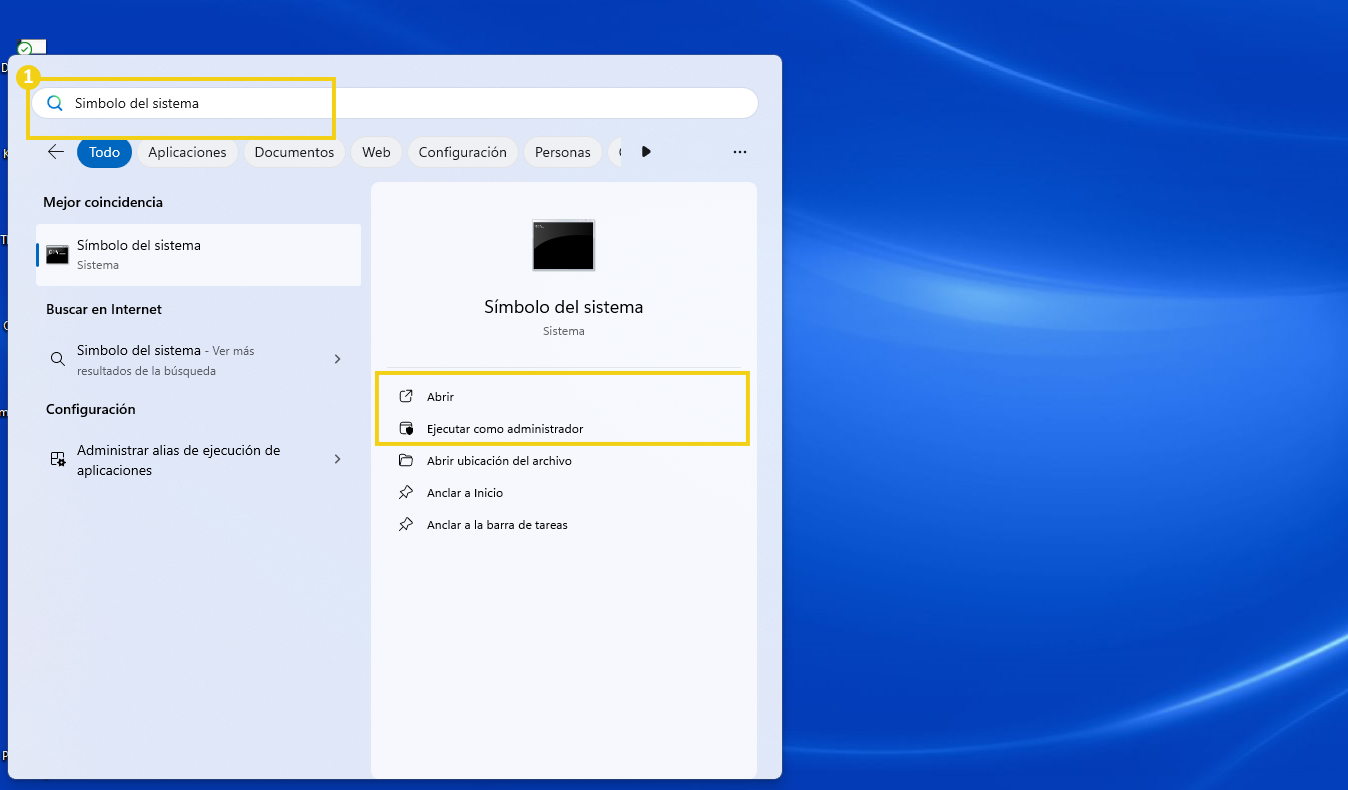 Como abrir o Prompt de Comando no Windows e executar como administrador, mostrando a tela do sistema operacional com o menu de opções destacado.
