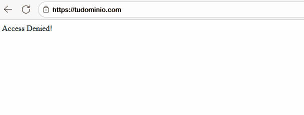 Imagen que muestra un mensaje de acceso denegado a la dirección URL buscada en el navegador
