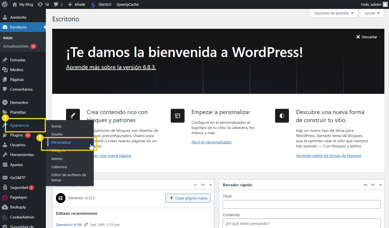 Como personalizar o tema do site no WordPress