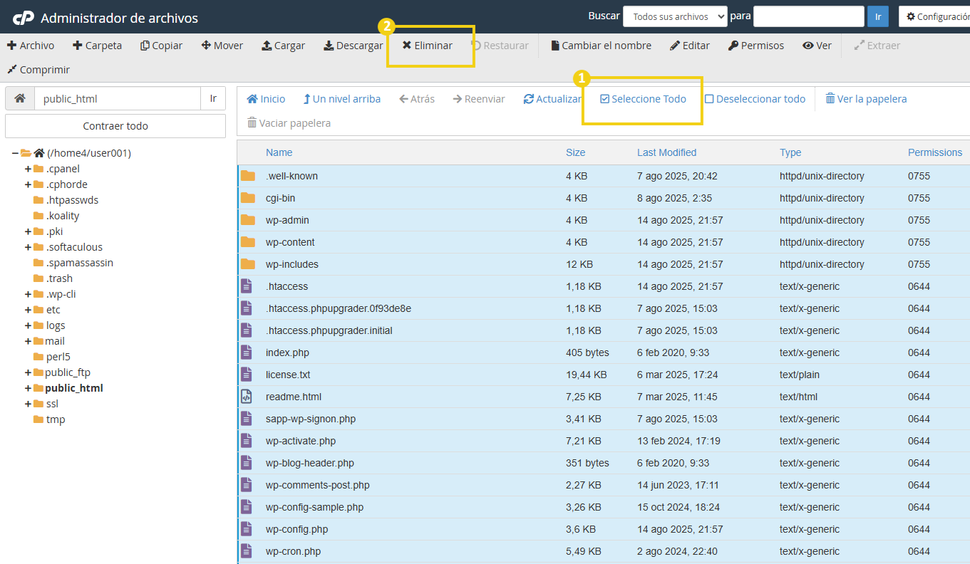 Quais as funcionalidades do Gerenciador de arquivos do cPanel 