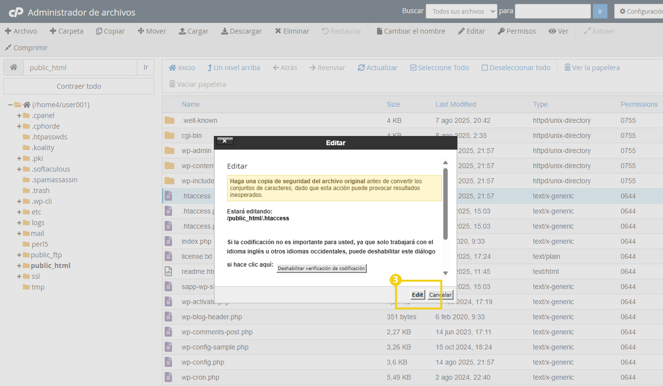 Quais as funcionalidades do Gerenciador de archivos do cPanel