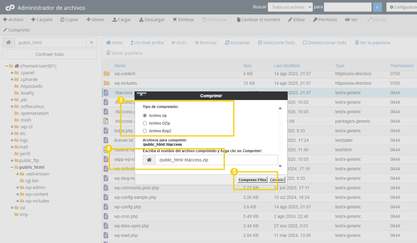 Quais as funcionalidades do Gerenciador de arquivos do cPanel