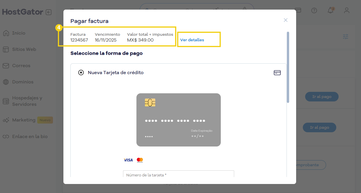 Imagen destaca para ver los datos de la factura