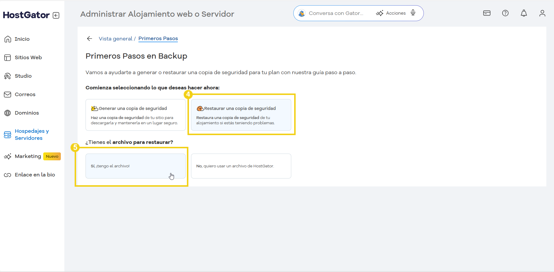 Centralizador ES backup y restauracion ES 