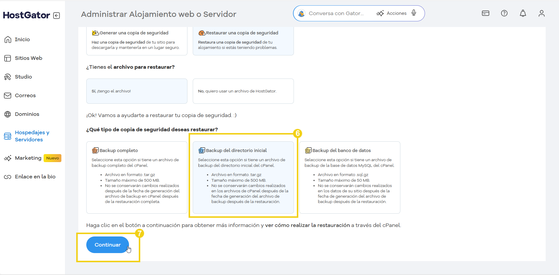 Centralizador ES backup y restauracion