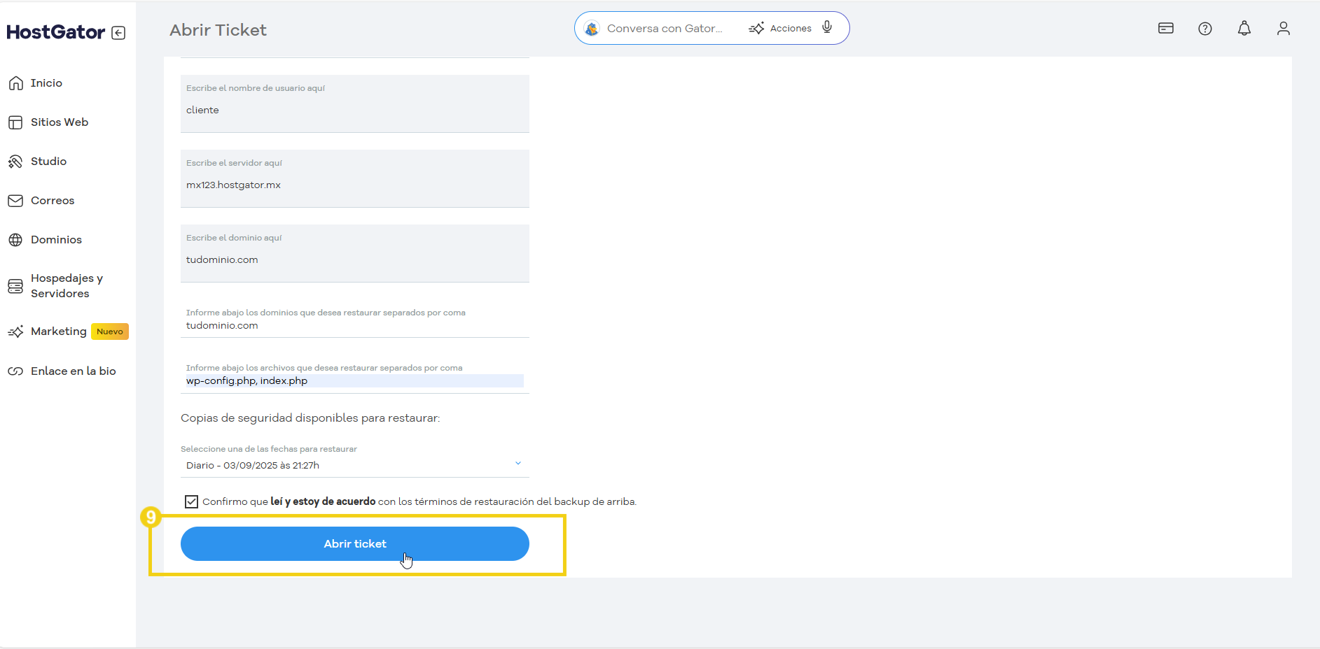 interfaz-hostgator-abrir-nuevo-caso