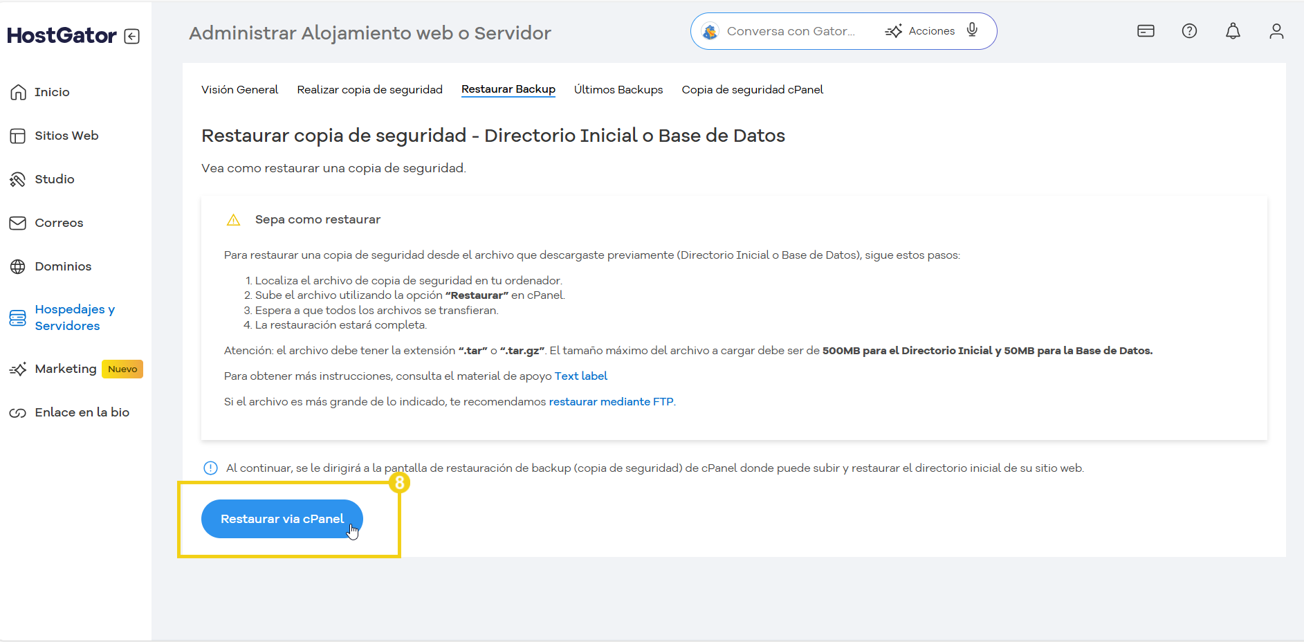 interfaz-hospedaje-hostgator-gestion-backup