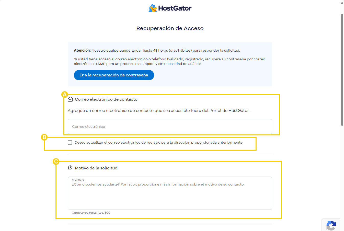 Cómo recuperar el acceso al Portal del Cliente 