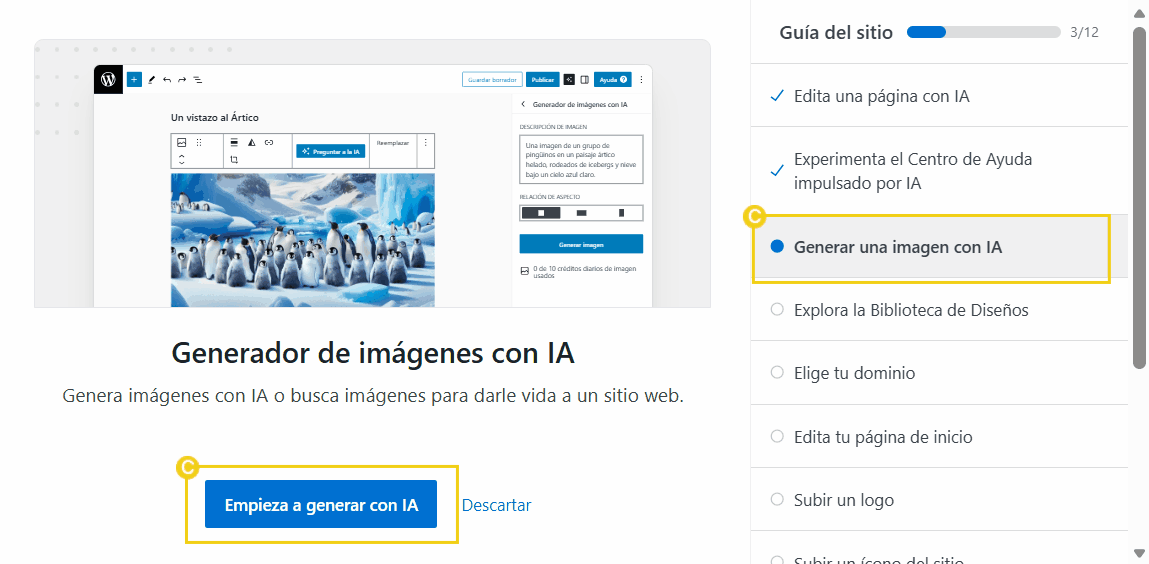 guia construcción del sitio