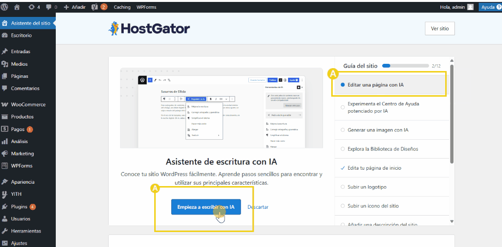 guia construcción del sitio