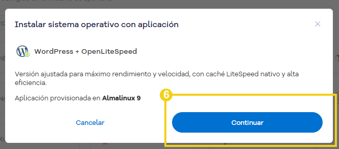 Imagen del Portal del Cliente, en la opción para instalación de sistema operativo con aplicación