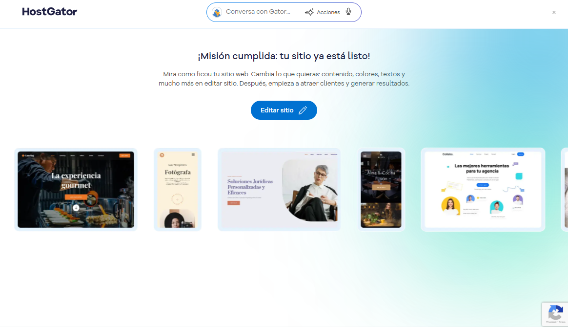 Imagen de la pantalla de finalización de publicación.