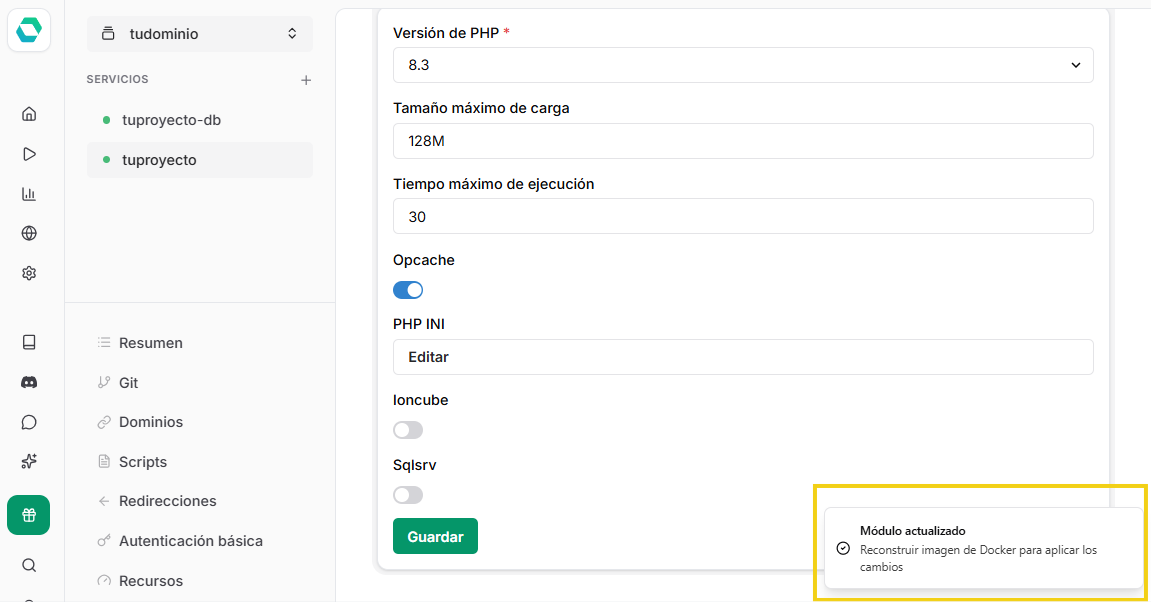 La imagen muestra el registro en curso.