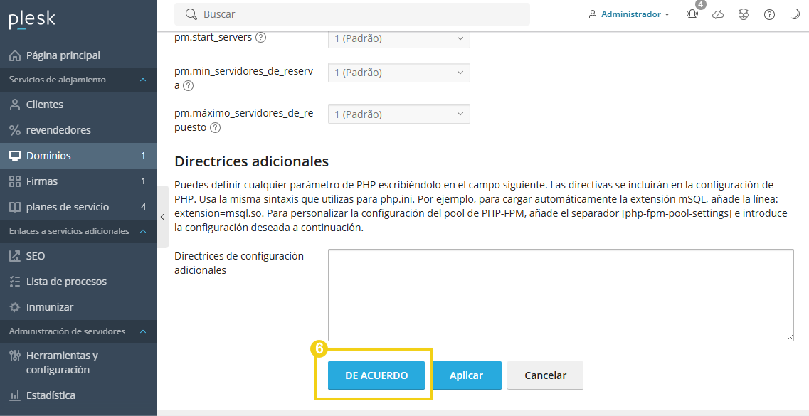Botón de acuerdo para guardar cambios de PHP