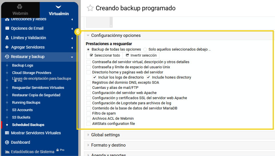 Sección "Features and settings" destacada