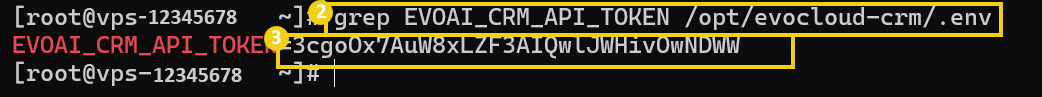 Imagen del terminal SSH, donde se destaca el comando y el resultado obtenido.