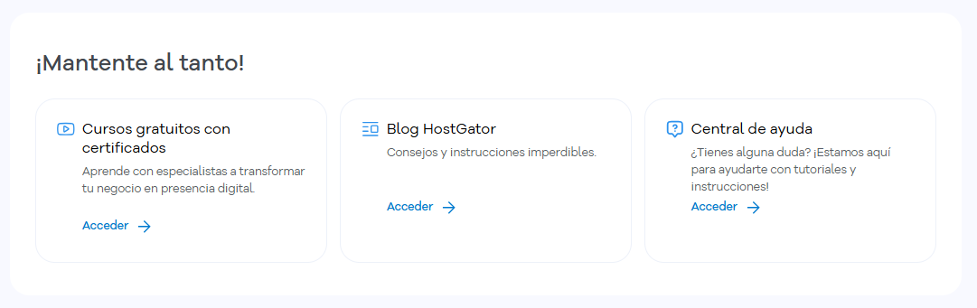 Portal del Cliente — pantalla inicial con la sección ¡Mantente al día!