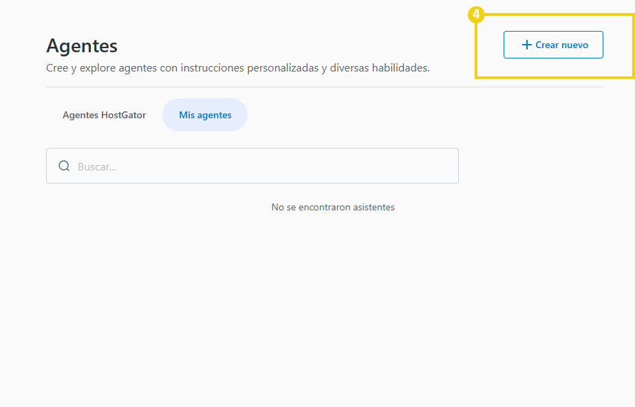 AllPass — pantalla Agentes con el botón Crear nuevo destacado