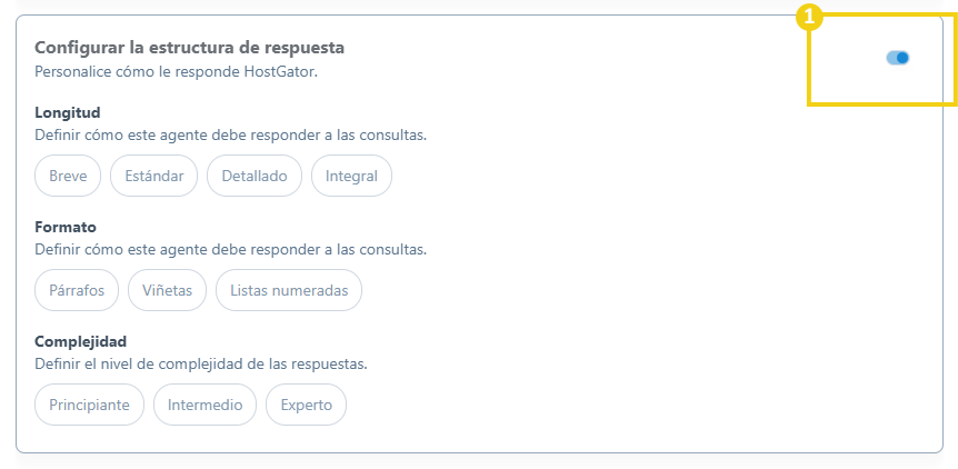 AllPass — botón para activar las configuraciones de la sección estructura de las respuestas