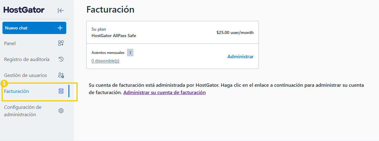 AllPass — opción Facturación