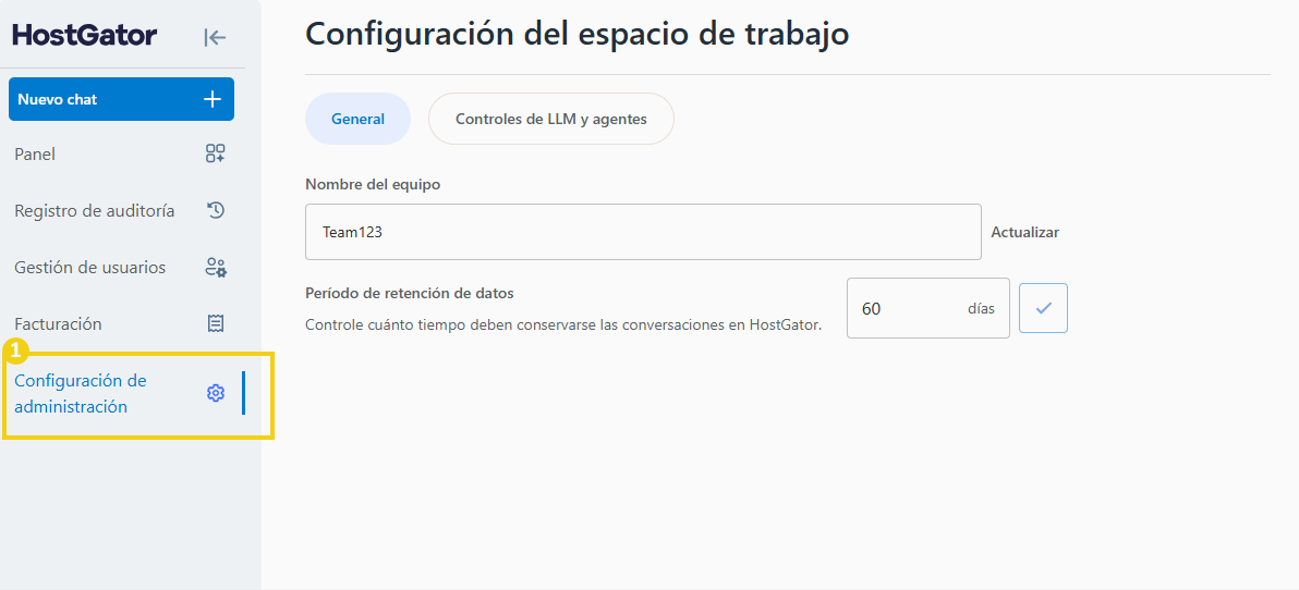 AllPass — opción Configuraciones del Admin