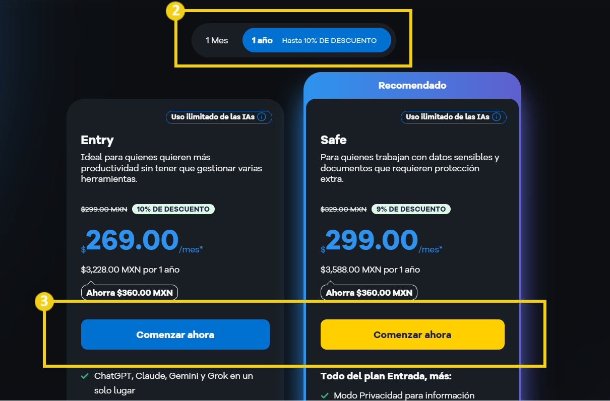 La imagen muestra la pantalla de contratación del producto AllPass.