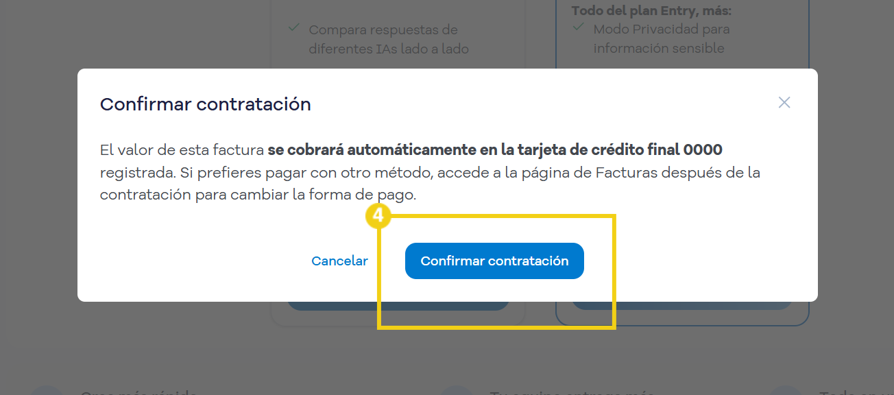 La imagen muestra la pantalla de contratación de AllPass desde el Portal del Cliente.