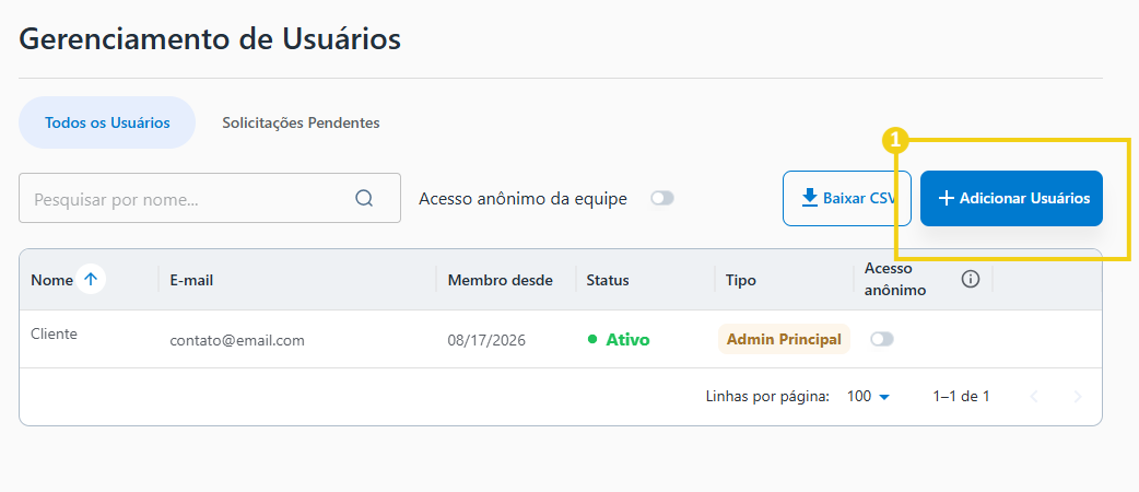AllPass — botón Agregar Usuarios en destaque