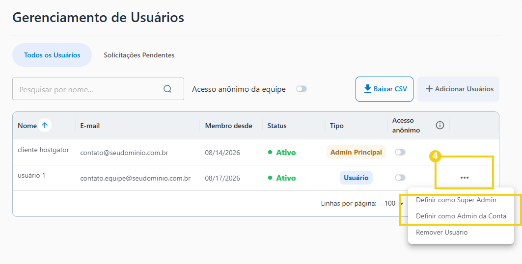 AllPass — flujo para cambiar los permisos