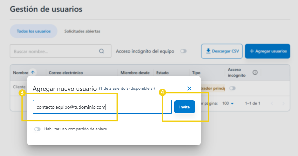 AllPass — campo para indicar el correo electrónico y botón de enviar en destaque