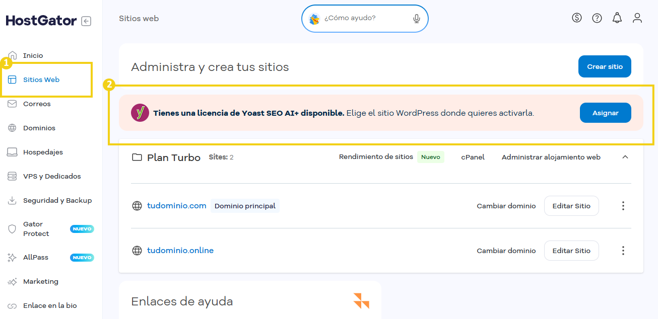 Portal del Cliente — flujo para acceder al banner y vincular el dominio