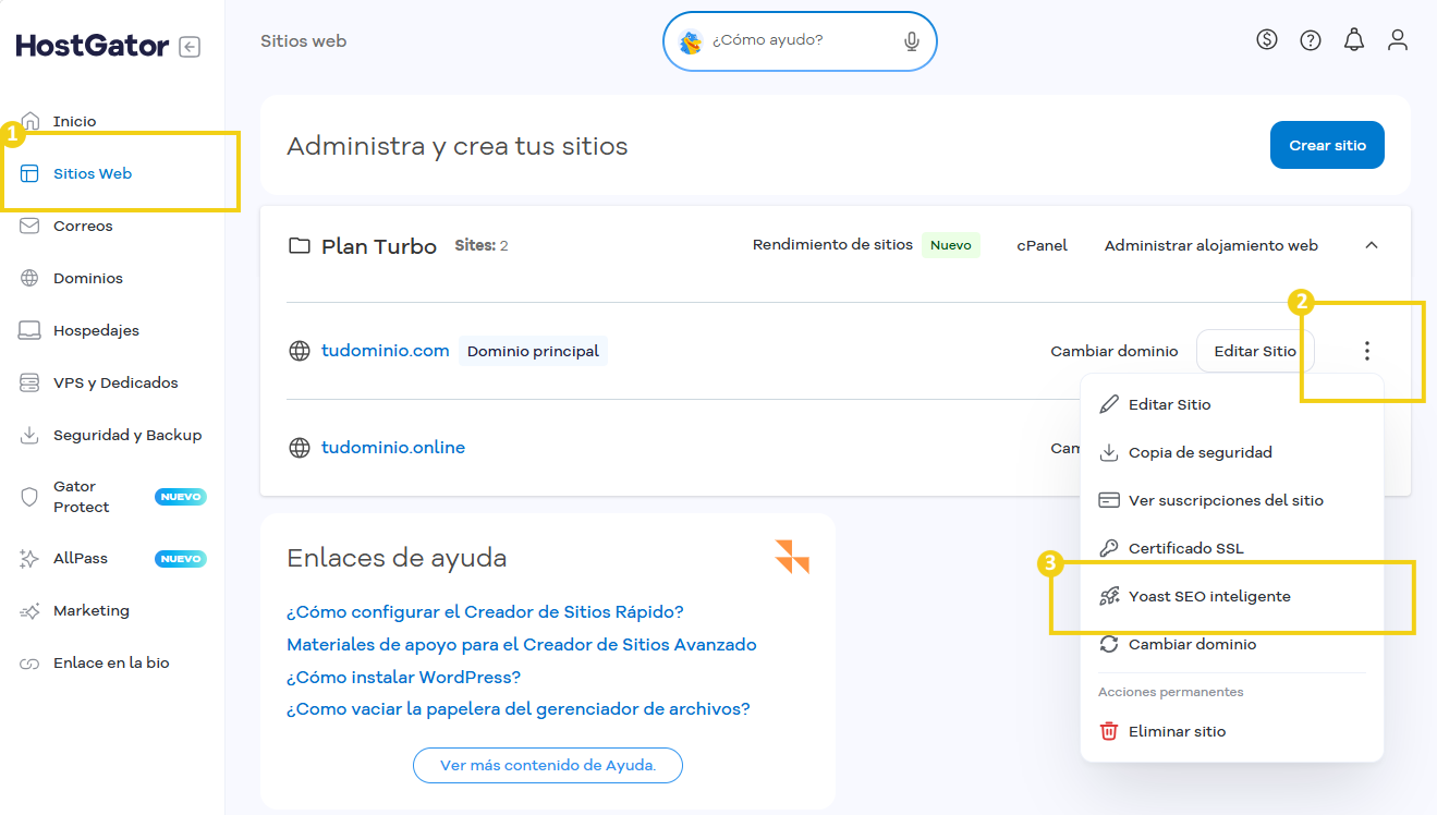 Portal del Cliente — flujo para acceder a Yoast SEO