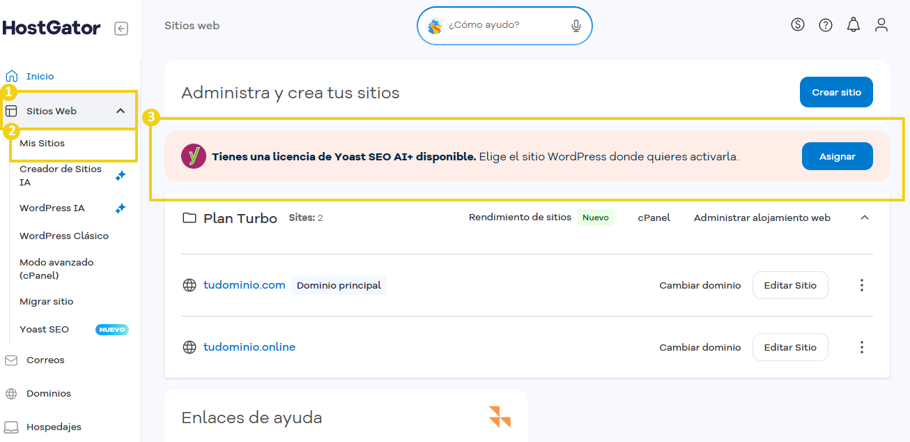 Portal del Cliente — flujo para acceder al banner y vincular el dominio