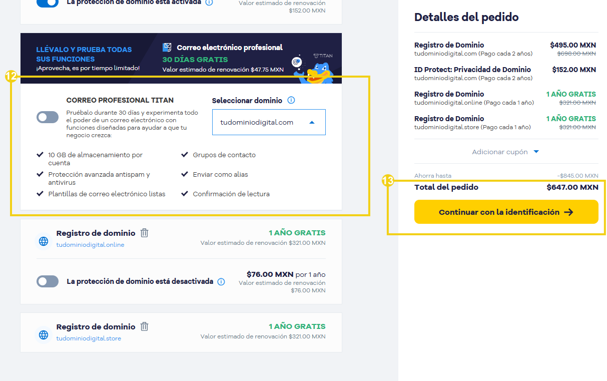 Panel de cPanel mostrando la configuración del directorio /public_html y la administración de dominios. Interfaz de control de hospedaje web para administradores.